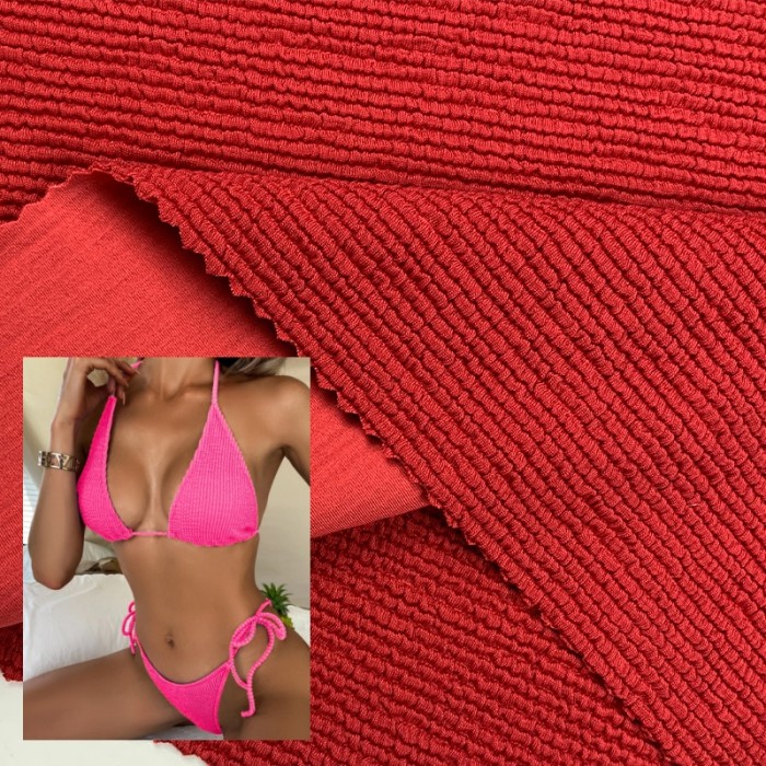Textured Jacquard Nylon Spandex Bubble Fabric – 330gsm, 110cm