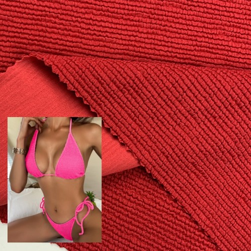 Textured Jacquard Nylon Spandex Bubble Fabric – 330gsm, 110cm