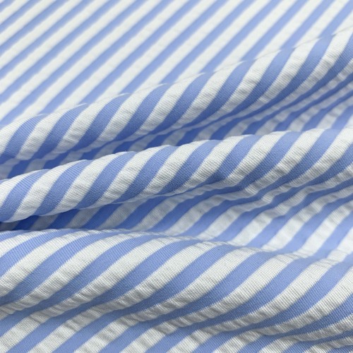 Nylon Polyester Stripe Bubble Crinkle Swimwear Fabric 230gsm 147cm
