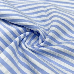 Nylon Polyester Stripe Bubble Crinkle Swimwear Fabric 230gsm 147cm