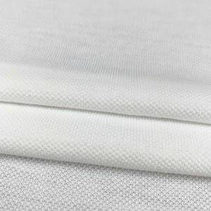 Moisture Wicking Cotton Polyester Pique Mesh Fabric 200gsm 185cm