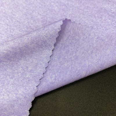 Nylon Polyester Spandex Cotton-Like Heather Gray Blended Yarn Fabric 300gsm 165cm