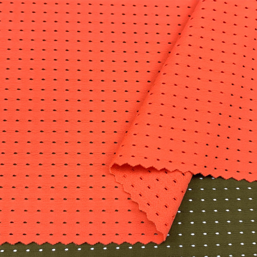 Nylon Spandex High Elastic Jacquard Hole Mesh Fabric for Sportswear Yoga Wear and Underwear 200gsm 152cm