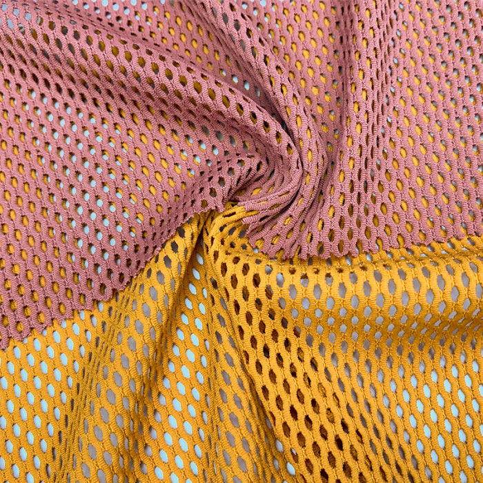 Nylon Spandex 4 Way Stretch Jacquard Hole Mesh Fabric for Sportswear Yoga Wear and Underwear