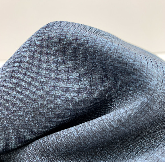 Polyester Nylon Spandex Double Face Two Tone Blended Yarn Heather Gray Plaid Fabric 270gsm 170cm