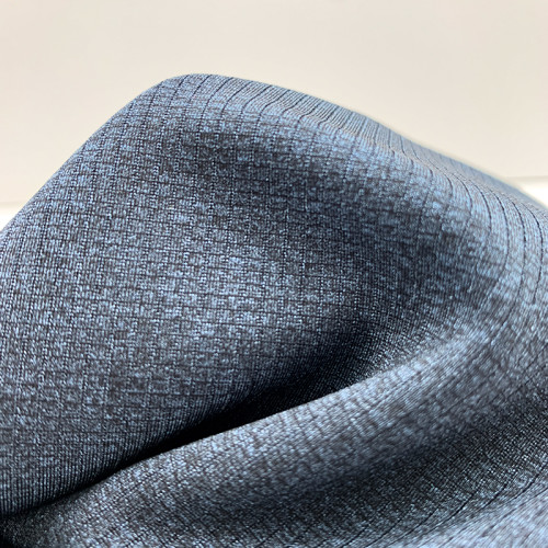 Polyester Nylon Spandex Double Face Two Tone Blended Yarn Heather Gray Plaid Fabric 270gsm 170cm