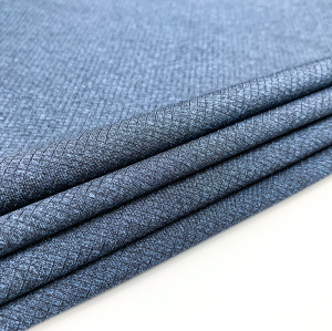 Polyester Nylon Spandex Double Face Two Tone Blended Yarn Heather Gray Plaid Fabric 270gsm 170cm