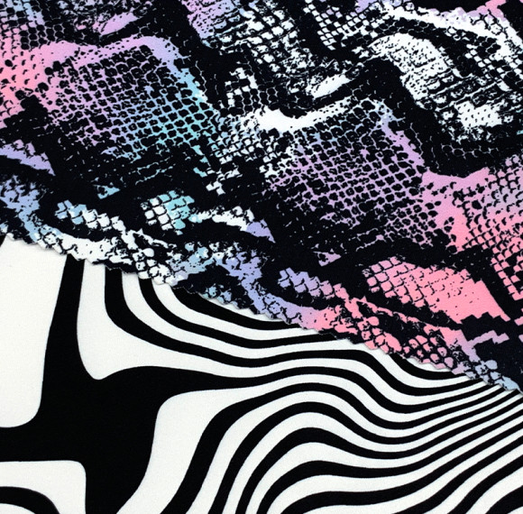Low MOQ Digital Printed Snake Skin Polyester Spandex Elastic Fabrics for Clothing Yoga Pants Activewear Sportswear