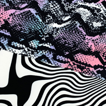 Low MOQ Digital Printed Snake Skin Polyester Spandex Elastic Fabrics for Clothing Yoga Pants Activewear Sportswear