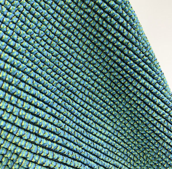 Rib Stripes Jacquard Lurex Shiny Breathable Polyester Spandex Crinkle Textured Fabric for Swimwear Bikini Dress and Girls