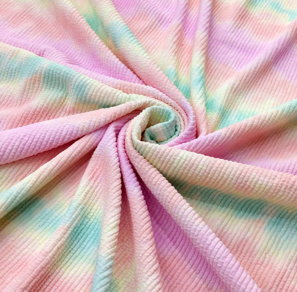 Tie Dyed Printed 4 Way Stretch Knitted Polyamide Elastane Seersucker Pleated Crinkle Fabric Swimwear Sportswear Quick Dry