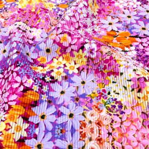 Floral Designers High Stretch Nylon Rib Textured Knit 4 Way Stretch Spandex Custom Printing Fabric for Sportswear Dress Swimwear Fabrics