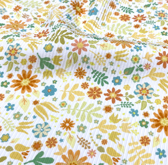 Floral Designers High Stretch Nylon Rib Textured Knit 4 Way Stretch Spandex Custom Printing Fabric for Sportswear Dress Swimwear Fabrics