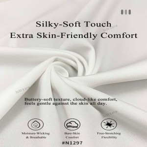 #N1297 Tissu seconde peau ultra-doux, 66 % nylon, 34 % élasthanne, respirant et extensible, idéal pour la lingerie et les vêtements de sport.