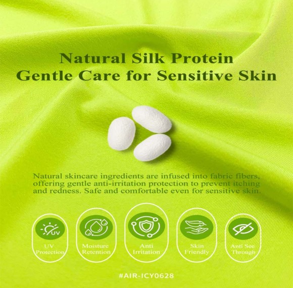 #AIR-ICY0628 Silk Protein Skin-Nourishing Fabric 74% Nylon 26% Elastane 115gsm UV Protection Lingerie & Yoga Fabric