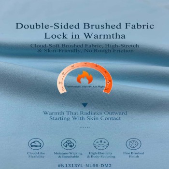 N1313YL-NL66-DM2 Double-Sided Brushed Nylon 66 Fabric | 250gsm High Stretch, Cloud-Soft Activewear Fabric for Yoga & Sports