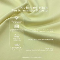 N1313YL-NL66-LK-DM2 Nylon 66 LYCRA® Cloud-Soft Brushed Fabric | 240gsm 4-Way Stretch Activewear Fabric for Yoga/Tennis