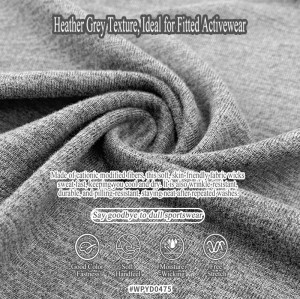 WPYD0475 Tissu 90 % polyester cationique, 10 % élasthanne | Tissu technique doux, respirant et évacuant l'humidité, semblable au coton, idéal pour les vêtements de sport