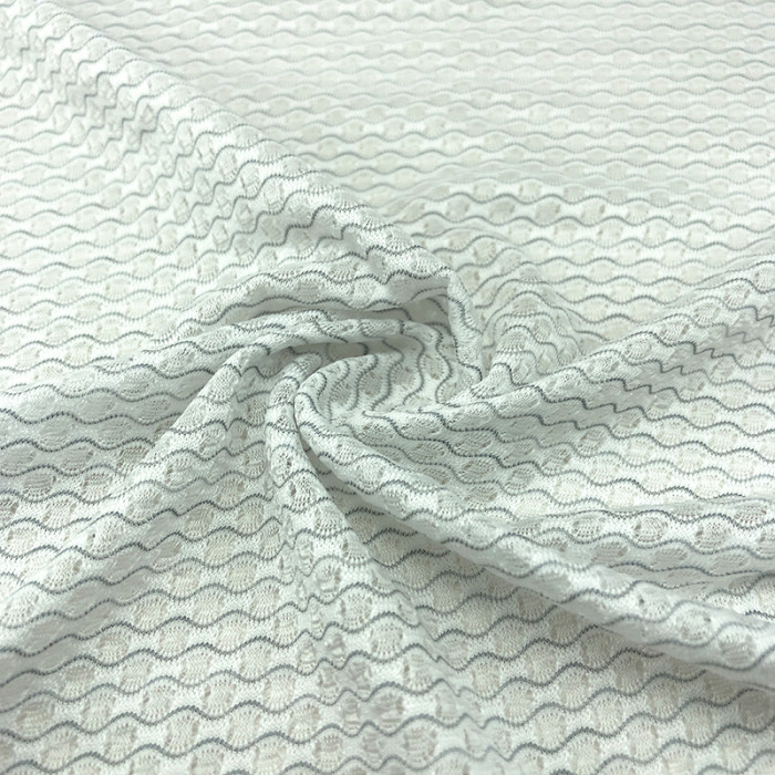 TH2268 91% Polyester 9% Elastane Mesh Fabric 80gsm Wavy Texture Breathable Fabric for Running Wear & Activewear