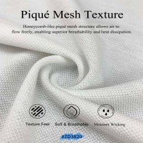 65% Polyester 35% Cotton Piqué Fabric Breathable Mesh for Polo & T-shirts