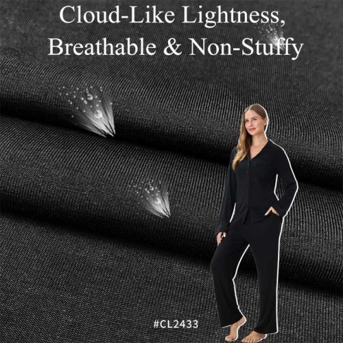 47 % lyocell, 46 % coton, 7 % élasthanne. Tissu doux et extensible pour t-shirts et pyjamas.