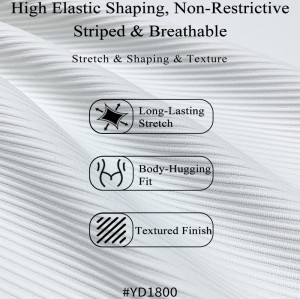 YD1800 83% Polyester 17% Elastane Ribbed Knit Fabric 280gsm