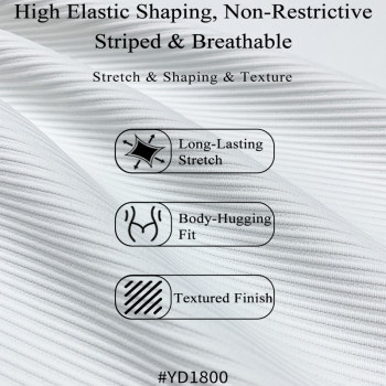 YD1800 83% Polyester 17% Elastane Ribbed Knit Fabric 280gsm