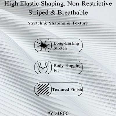 YD1800 83Poly17Elastane Ribbed Knit Sport Fabric 280gsm Elastic Material