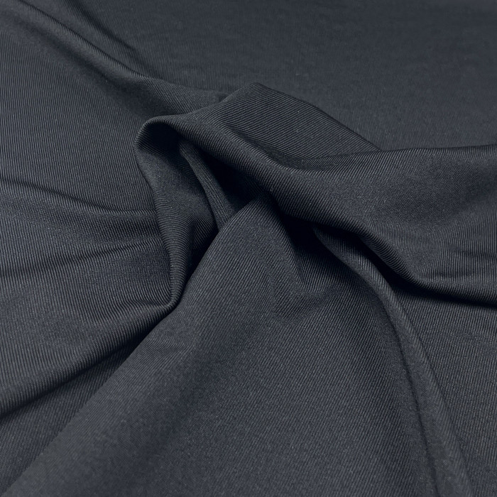 Tissu sport extensible dans les 4 sens, maille chaîne unie, 87 % polyester, 13 % élasthanne, technologie COOLMAX, séchage rapide