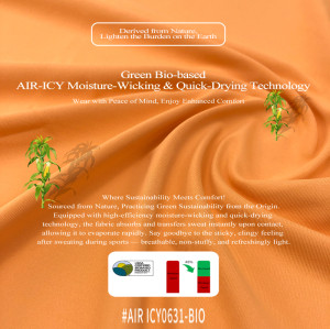 Biobased Nylon Spandex Activewear Fabric, Cool Antibacterial UPF50 Yoga Cloth