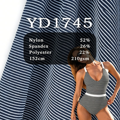 YD1745 Striped Nylon Spandex Polyester Stretch Knit Fabric For Women Bikini One Piece Swimsuit 210gsm
