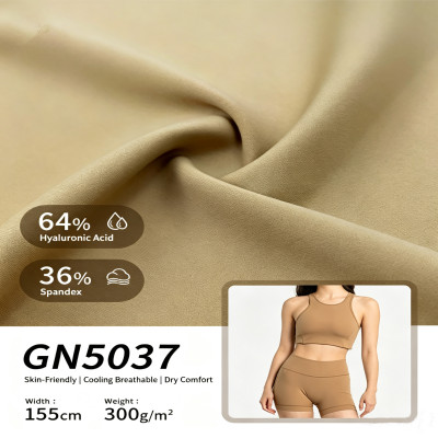 GN5037 Hyaluronic Acid Functional Yoga Fabric, Cooling Moisturizing Spandex Textile for Activewear