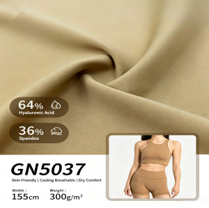 GN5037 Hyaluronic Acid Functional Yoga Fabric, Cooling Moisturizing Spandex Textile for Activewear