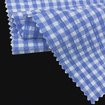160gsm GRS Recycled Polyamide Polyester Jacquard check knit fabric For Women Casual Wear