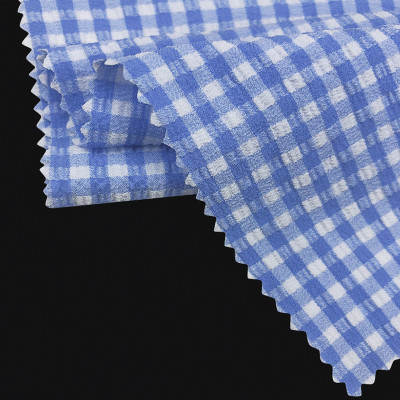 GRS Recycled Polyamide Polyester Jacquard Check Knit Fabric 160gsm for Women Casual Wear