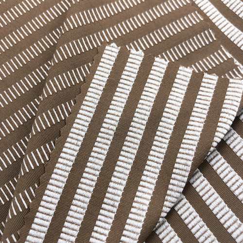 Striped Texture Jacquard Swimwear Fabric #TH16018 | 75% Nylon 15% Polyester 10% Elastane