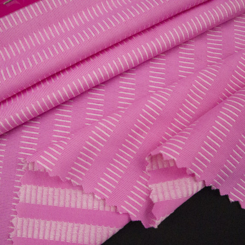 OEKO‑TEX GRS Certified Striped Texture Jacquard Fabric #TH16018, 4-Way Stretch Knit Fabric for Swimwear, Camisole & Underwear