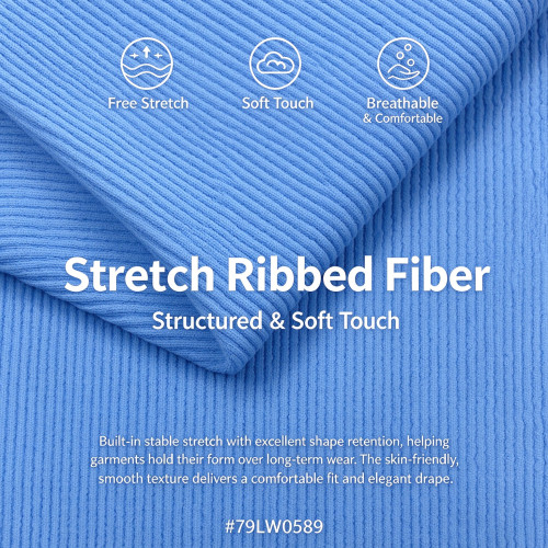 Ribbed Swimwear Fabric Wholesale Nylon Spandex 4-Way Stretch Swimsuit Material #79LW0589