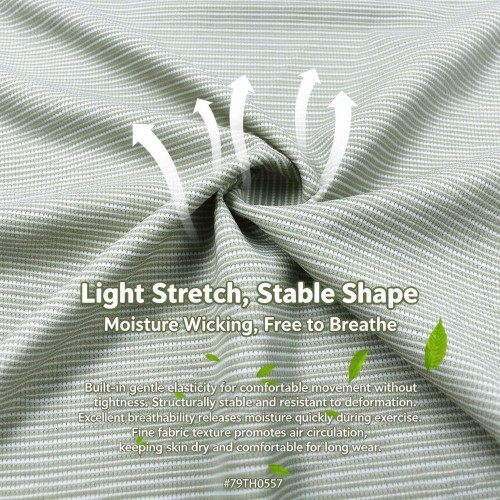 Rib Stripe Texture Stretch Sports Knit Fabric 79TH0557 Nylon Polyester Elastane Moisture-Wicking Activewear Fabric For T-Shirt Polo & Tank Top