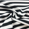 Yarn-Dyed Black White Stripe Swimwear Fabric TH1870 Bubble Pique Jacquard 4-Way Stretch Polyester Spandex Fabric For Bikini & One-Piece Swimsuit