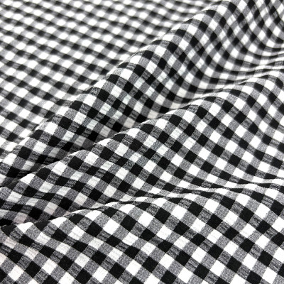 Classic Black White Gingham Swimwear Fabric Quick Dry Nylon Spandex 4 Way Stretch Swimsuit Fabric For Bikini Board Shorts & Surf Wear