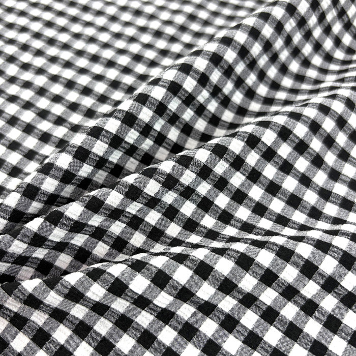 Classic Black White Gingham Swimwear Fabric Quick Dry Nylon Spandex 4 Way Stretch Swimsuit Fabric For Bikini Board Shorts & Surf Wear