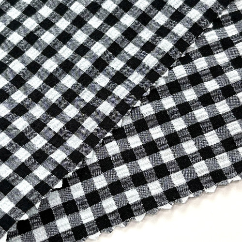Classic Black White Gingham Swimwear Fabric Quick Dry Nylon Spandex 4 Way Stretch Swimsuit Fabric For Bikini Board Shorts & Surf Wear