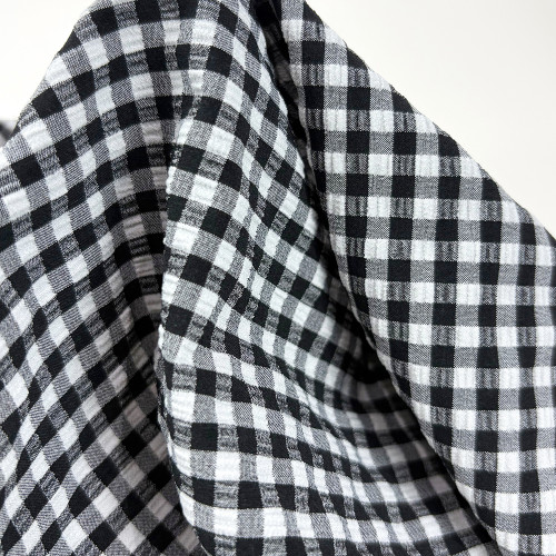 Classic Black White Gingham Swimwear Fabric Quick Dry Nylon Spandex 4 Way Stretch Swimsuit Fabric For Bikini Board Shorts & Surf Wear