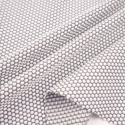 Honeycomb Anti-Odor Bamboo Charcoal Polyester Fabric  Mesh With Far-Infrared & Negative Ion