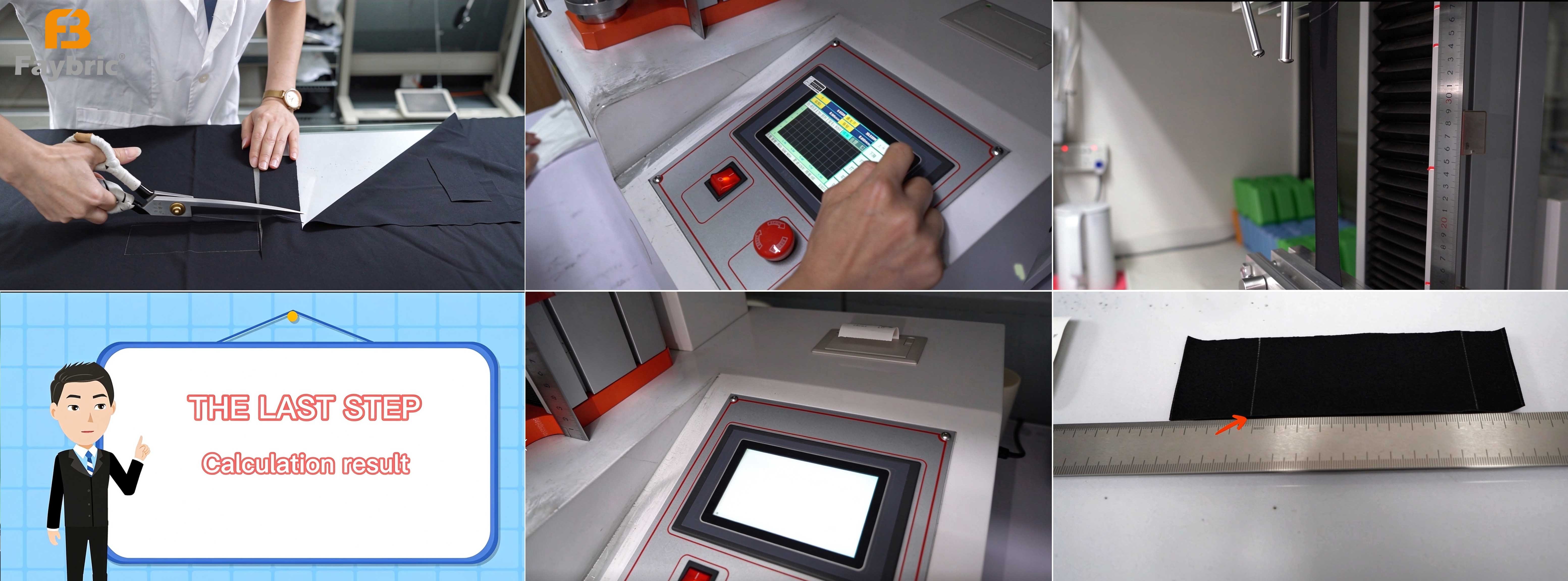 Faybric fabric tensile strength test machine, lab testing for elastic functional sportswear fabric