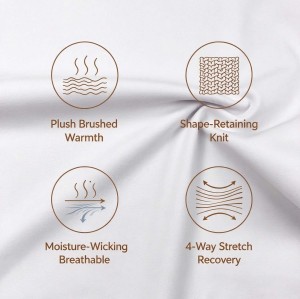 Brushed Polyester Spandex Fabric #79TS0569-ZM-1 4-Way Stretch Fleece-Backed Winter Activewear Fabric For Yoga Jackets Sports Tights & Running Base Layers
