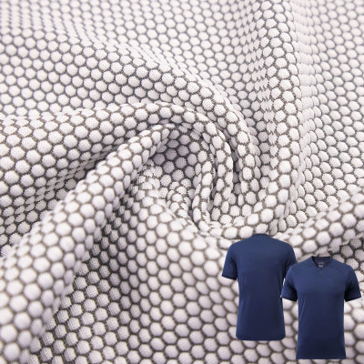 Honeycomb Anti-Odor Bamboo Charcoal Polyester Fabric  Mesh With Far-Infrared & Negative Ion