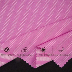 OEKO‑TEX Certified Striped Texture Jacquard Fabric #TH16018 4-Way Stretch Knit Fabric For Swimwear