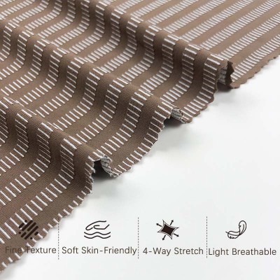 Striped Texture Jacquard Swimwear Fabric #TH16018 | 75% Nylon 15% Polyester 10% Elastane